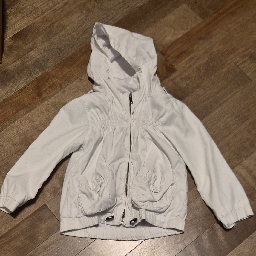 Zara white windbreaker jacket